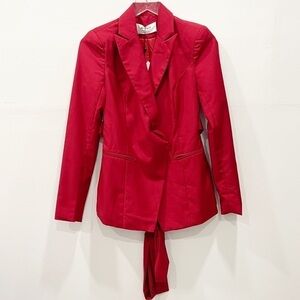 4th + Reckless Tailored Collection Red Belted Blazer Jacket Size 2